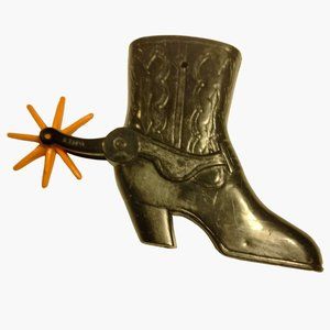 Lido Plastic Cowboy Boot Spinning Spur Whistle Western Vintage 1950 USA